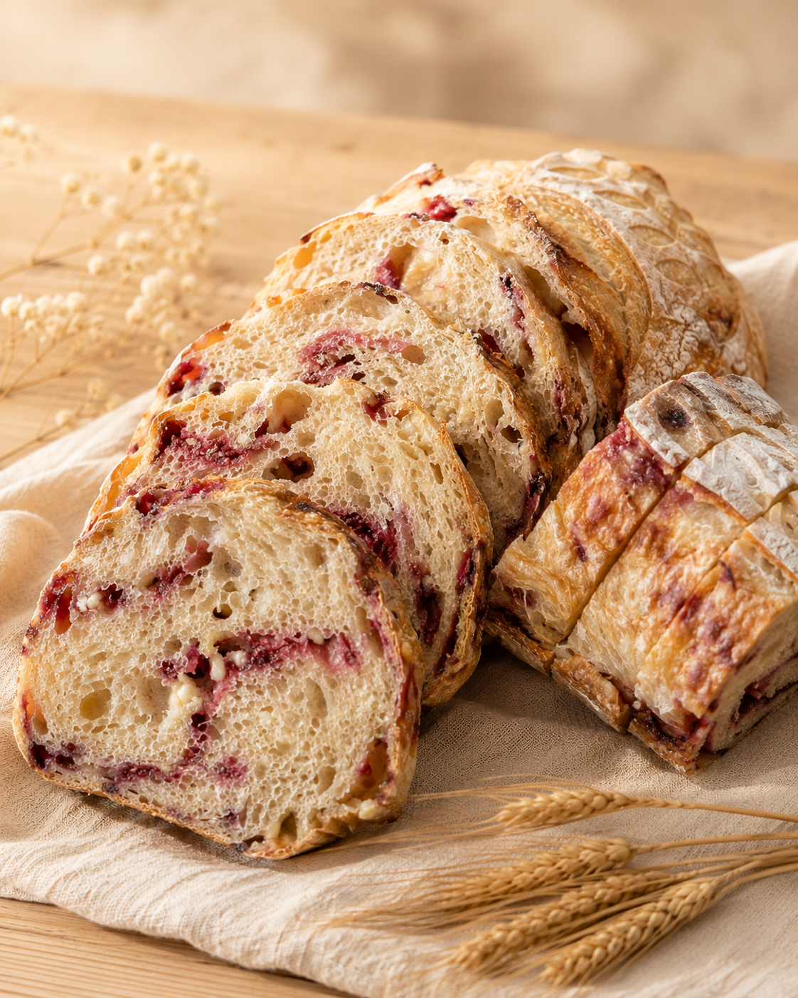 Raspberry & White Chocolate Sourdough